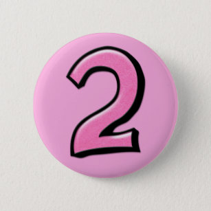 Silly Numbers 2 pink Button