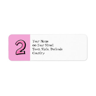 Silly Numbers 2 pink Return Address Label