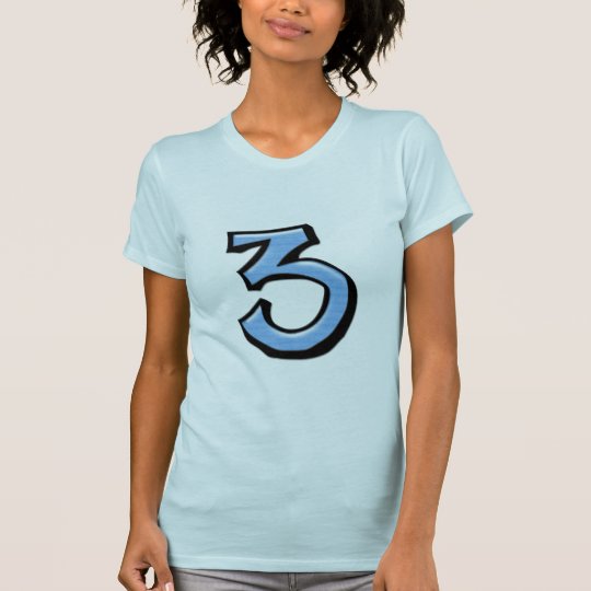 Silly Numbers 3 blue Ladies T-shirt