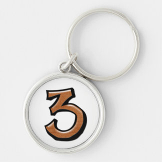 Silly Numbers 3 chocolate Premium Keychain
