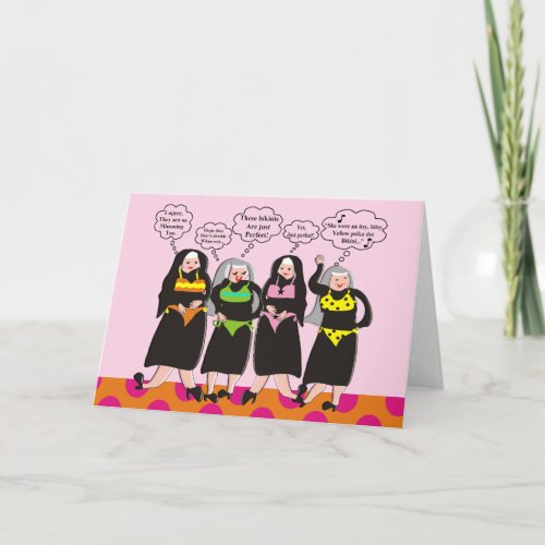Silly Nuns in Bikinis  Card