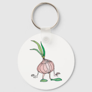 silly onion cartoon character keychain