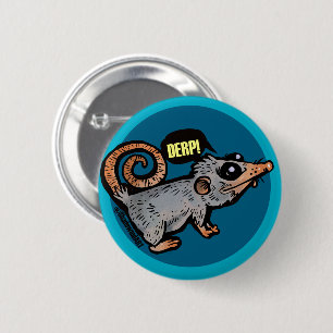 silly opossum button