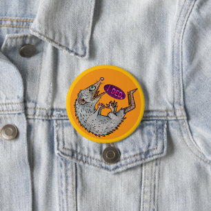 silly opossum button
