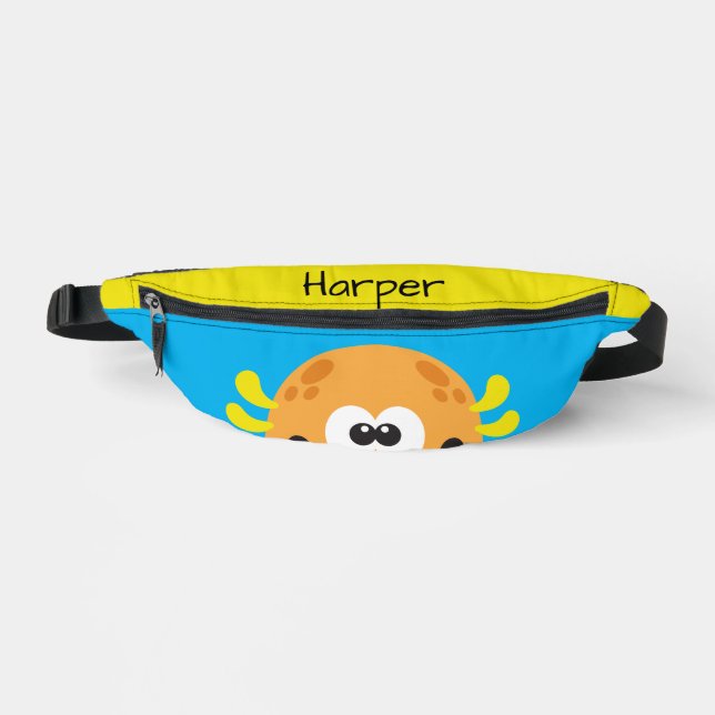 Silly Orange Monster Personalized Kid's Fanny Pack (Front)