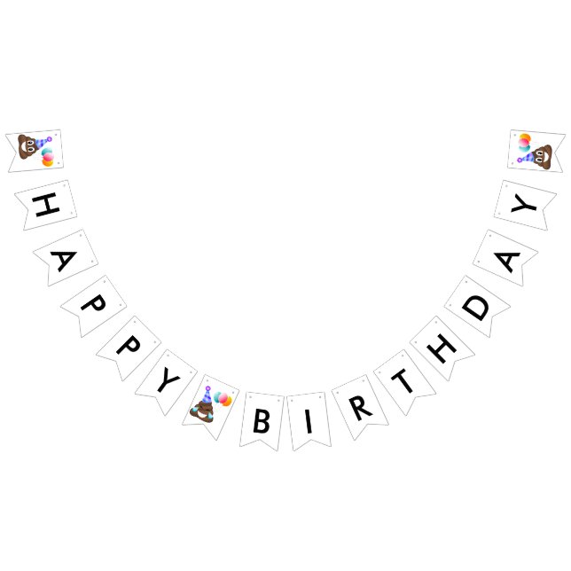 Silly Party Poop Emoji Birthday Banner (All)