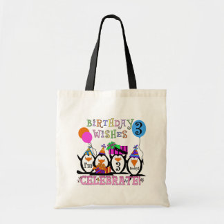 Silly Penguins 3rd Birthday Tshirts and Gifts Tote Bag