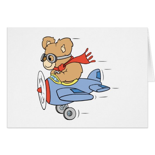 Silly Pilot Bear Cards (Front Horizontal)
