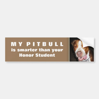 Silly Pitbull Portrait Bumper Sticker