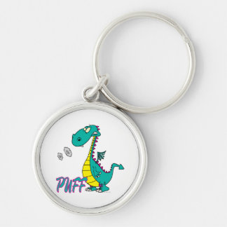 silly puff dragon cartoon character keychain