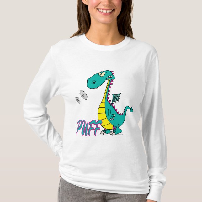silly puff dragon cartoon character T-Shirt (Front)