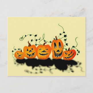 Silly Pumpkins Halloween Postcard