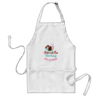 Silly Pun Working Until Ice Cream - Yummy Treats Adult Apron