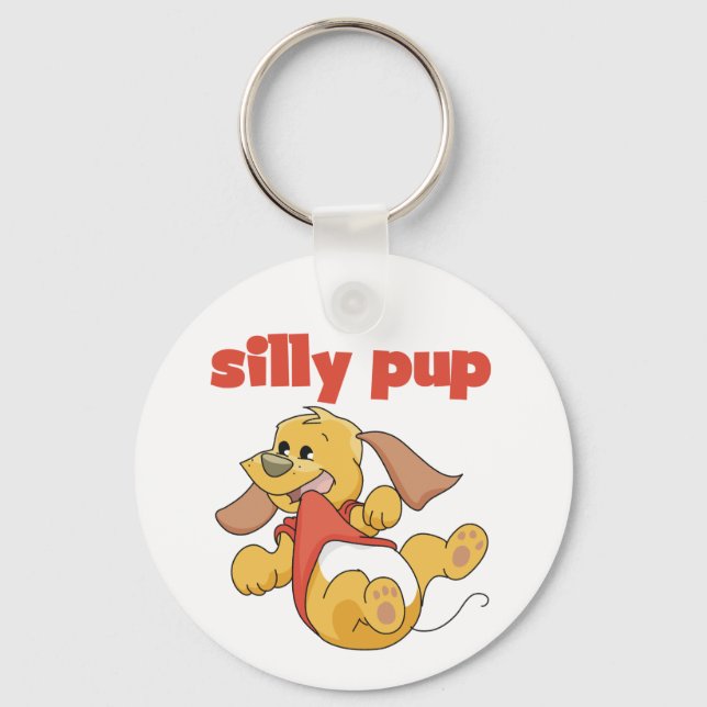 Silly Pup Tshirts and Gifts Keychain (Front)