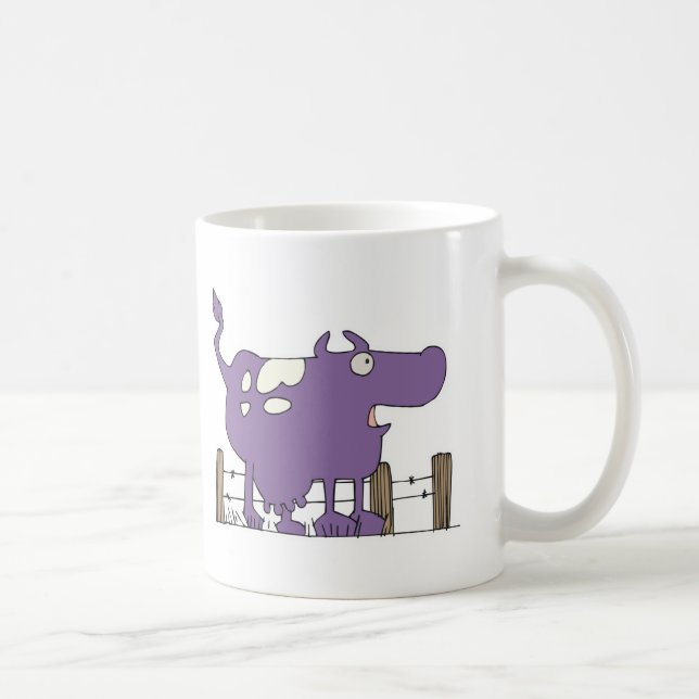 Silly Purple COw Coffee Mug (Right)