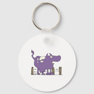 Silly Purple COw Keychain