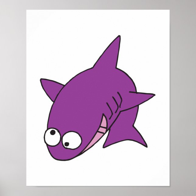 silly purple shark poster (Front)