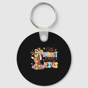 Silly rabbit easter is for jesus kids girls women keychain