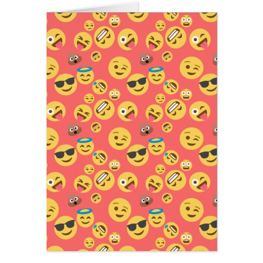 Silly Red Emoji Pattern Cards (Front)