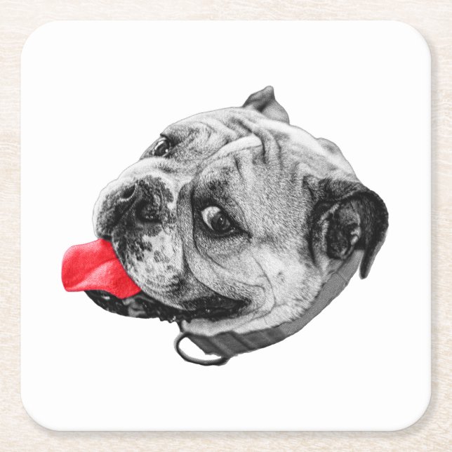 Silly Red Sip Square Paper Coaster (Front)