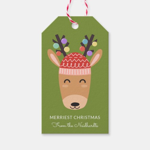 Silly Reindeer Holiday Gift Tags