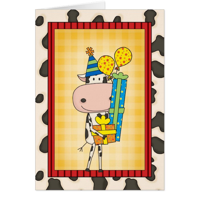 Silly Rhyming Birthday Cow Western Cards