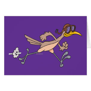 silly roadrunner bird cartoon cards