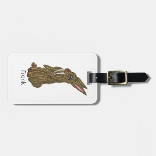 Silly Saber Tooth Rabbit Luggage Tag