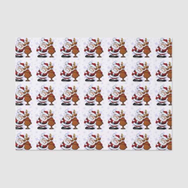 Silly Santa and his Reindeer Tissue Paper (Front)