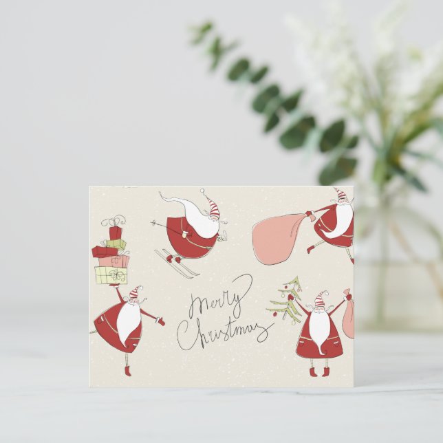 Silly Santa Christmas Postcard (Standing Front)