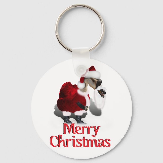 Silly Santa Goose - A Web Footed Christmas Keychain (Front)