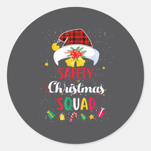 Silly Santa Match Hat Safety Squad Security Classic Round Sticker (Front)
