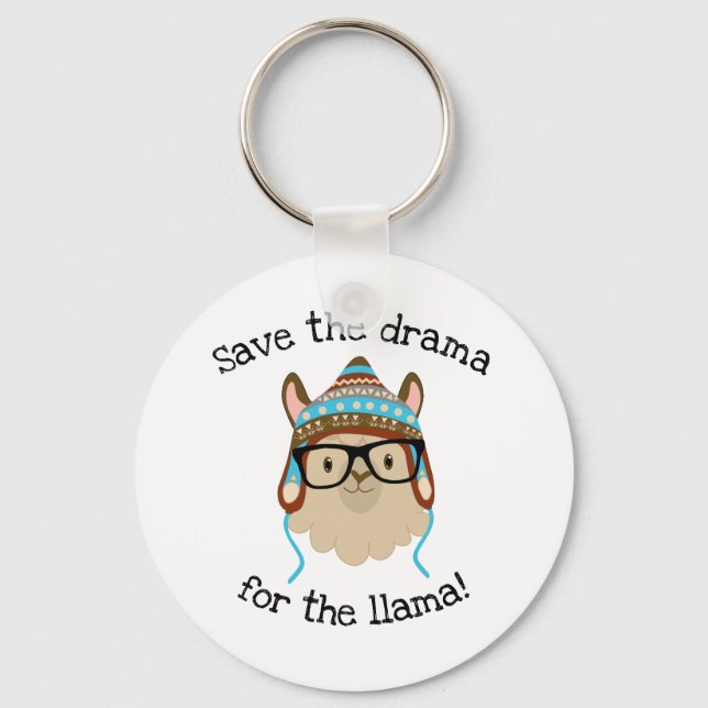 Silly Save The Drama For The Llama Keychain (Front)