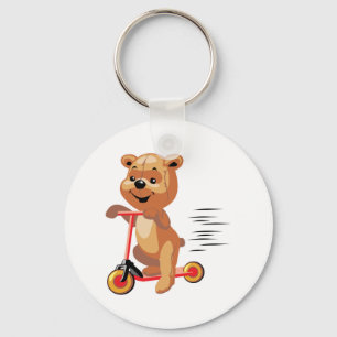 silly scooter bear keychain