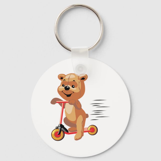 silly scooter bear keychain (Front)