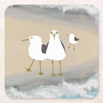 Silly Seagulls Coaster by ellejai at Zazzle