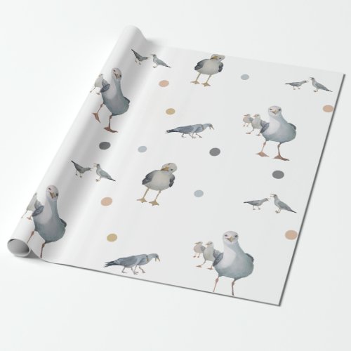 Silly Seagulls gift wrap