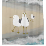 Silly Seagulls Shower Curtain at Zazzle