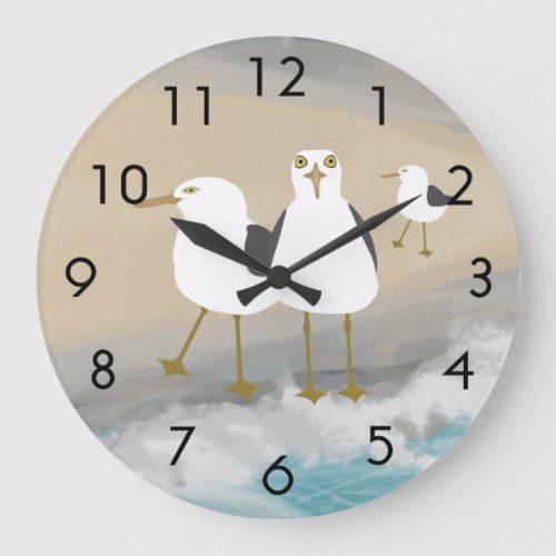 Silly Seagulls Wall Clock