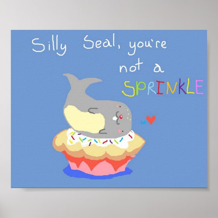 Silly Seal Cupcake Print