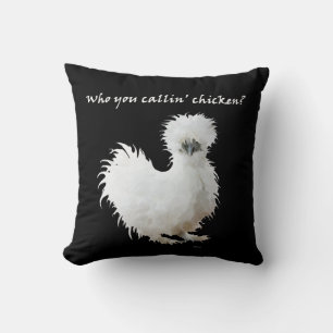 Silly Silkie Chicken Throw Pillow