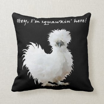 Silly Silkie Throw Pillow by BamalamArt at Zazzle