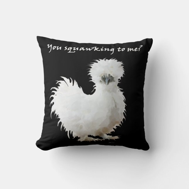 Silly Silkie Throw Pillow (Front)