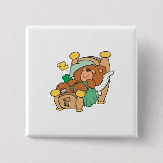 silly sleeping teddy bear design pinback button