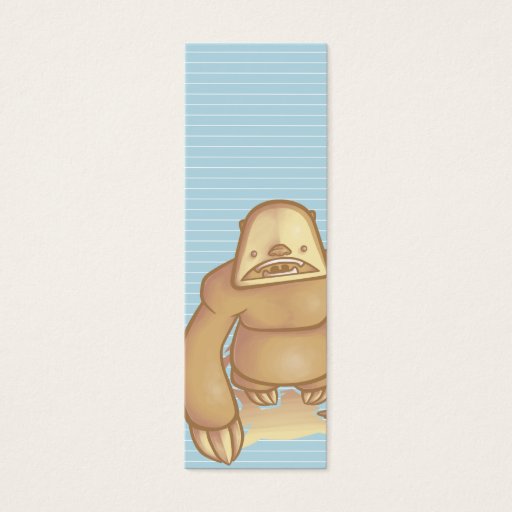 Customizable Silly Sloth Bookmark Business Card Template