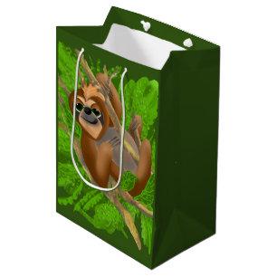 Silly Sloth Relaxing In A Tree Medium Gift Bag