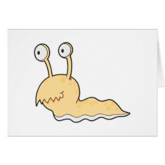 silly sluggy yellow monster cards
