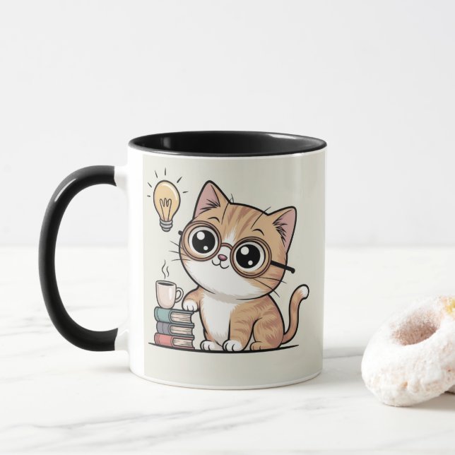 Silly Smart Cat Mug (With Donut)
