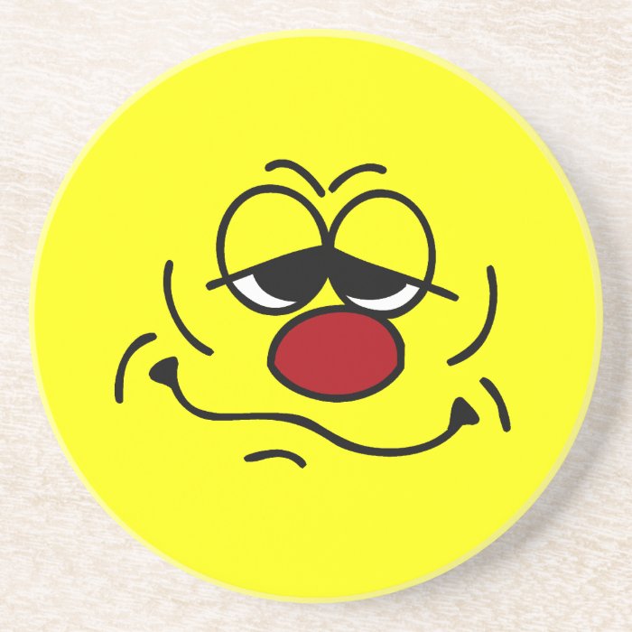 Silly Smiley Face Grumpey Beverage Coasters