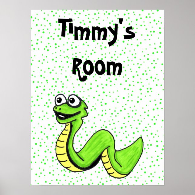 Silly Smiling Cartoon Snake Poster (Front)
